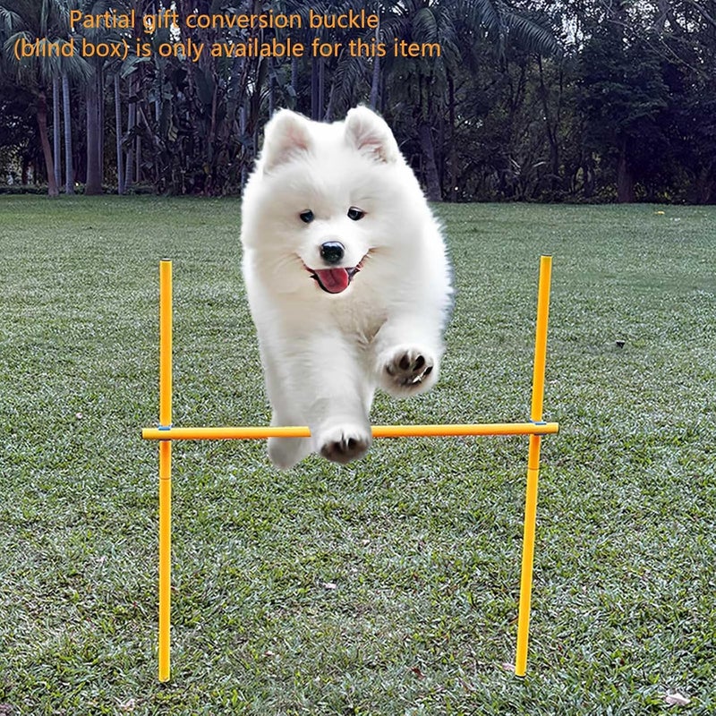 sinmajor Dog Agility Equipment, Agility Poles, Dog Jumps, Outdoor Obstacle Course with 6 Weave Poles and Adjustable Jump Bar, Partial Gift Conversion Buckle (Blind Box) Yellow - Image 5